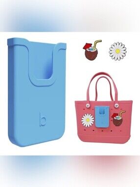 3pc-Phone Pocket & Fun Charms (Blue, Pink,Gray 💙🩷🩶)